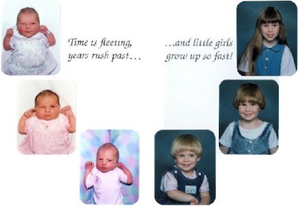 the girls as babies and then a few year older 
