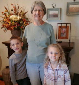 Marilyn and grandchildren ca 2022